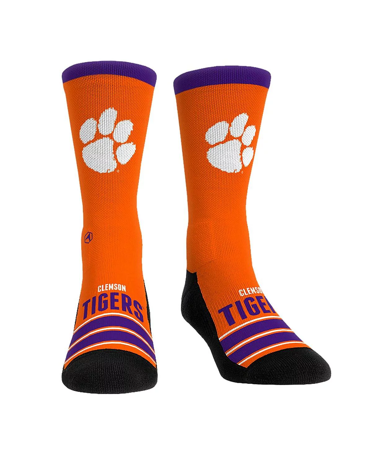 Rock Em Mens and Womens Clemson Tigers Gametime Stripe Crew Socks 3790₽