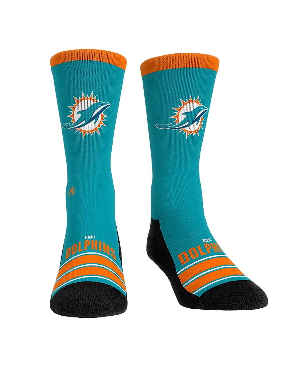 Rock Em Mens and Womens Miami Dolphins Gametime Stripe Crew Socks 3790₽