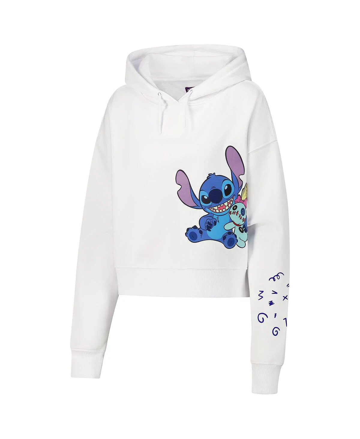 Freeze Max Women's White Lilo and Stitch Scrump Cropped Pullover Hoodie