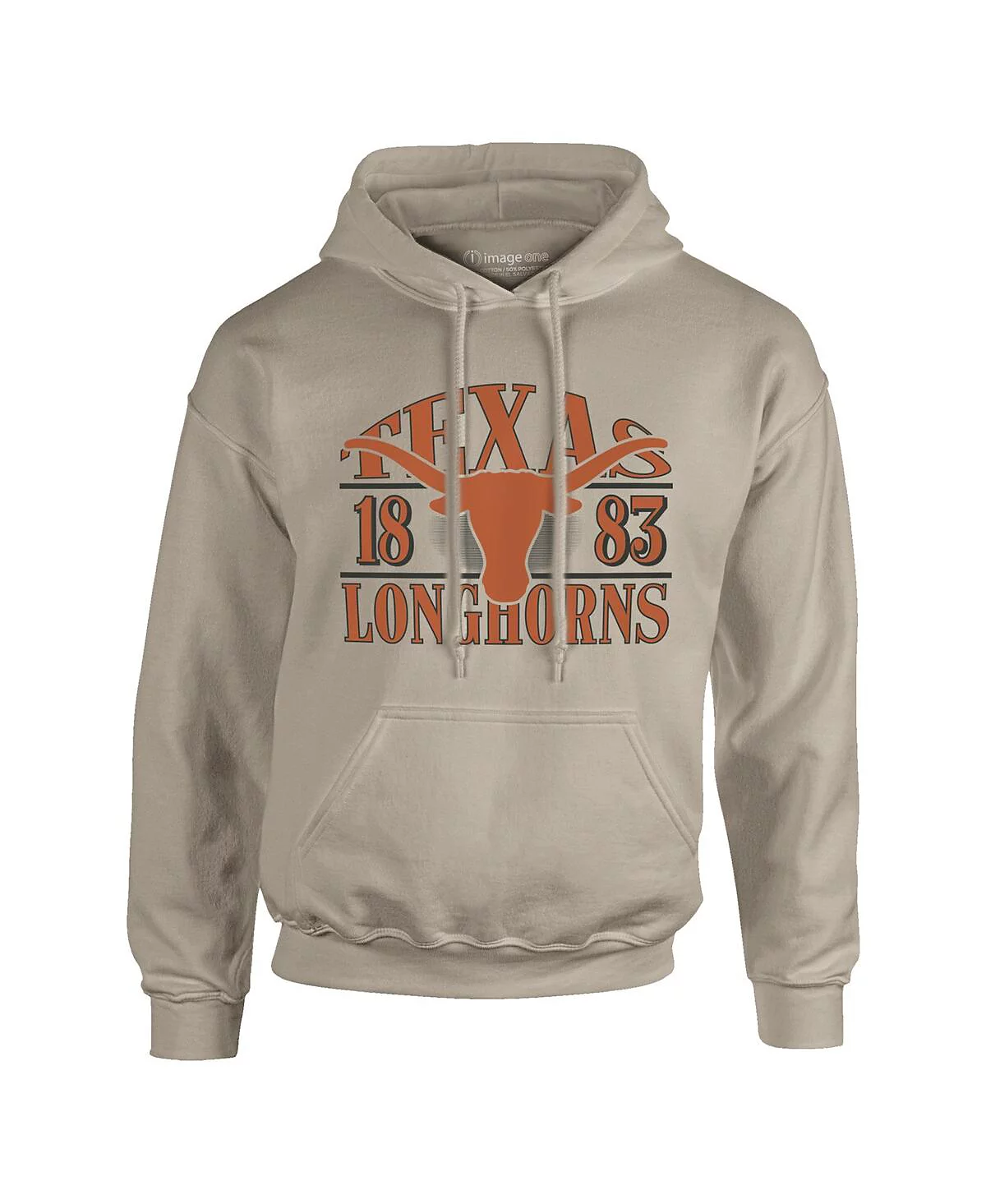 Image One Men's Tan Texas Longhorns Upper Arch Letters Pullover Hoodie