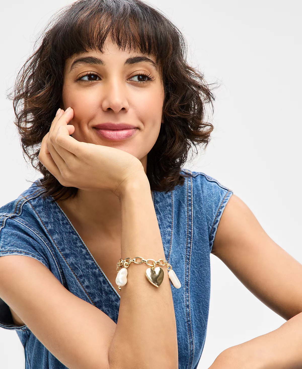 On 34th Gold-Tone Mixed Stone Charm Necklace 20 2 extender Exclusively at Macys 5990₽