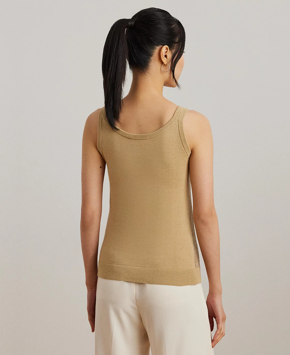 Lauren Ralph Lauren Women's Herringbone & Jersey Sweater Tank Top