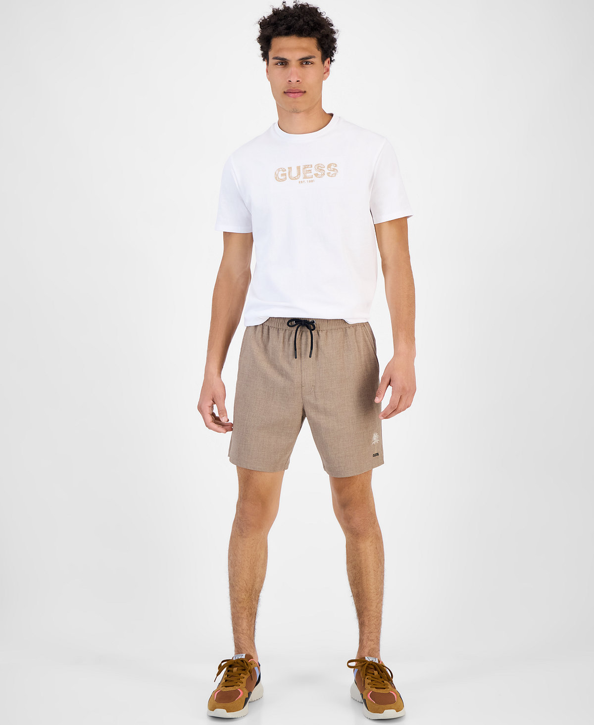 GUESS Mens Solid Drawstring Swim Trunks 13090₽