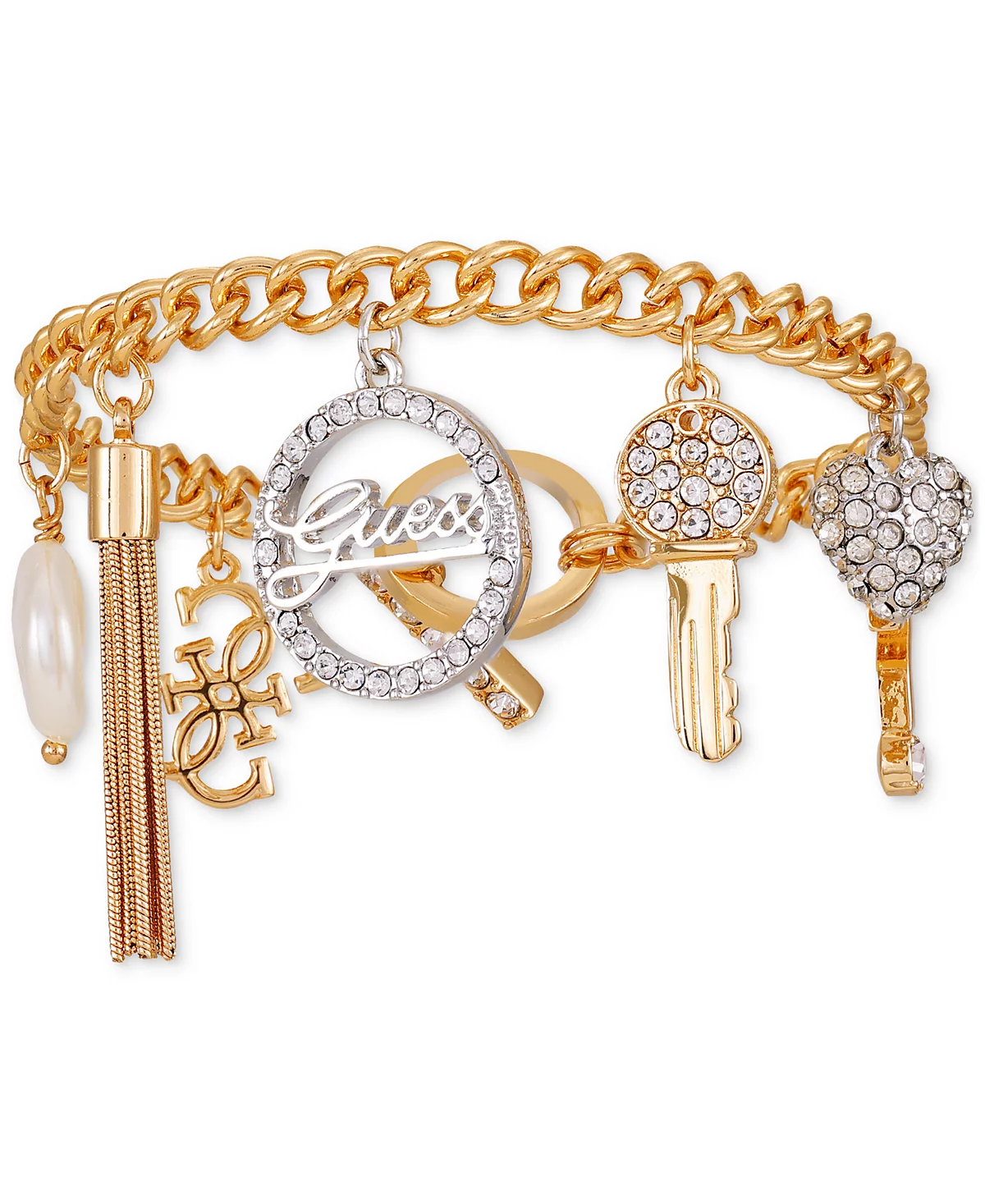GUESS Two-Tone Crystal Charm Toggle Bracelet 2590₽