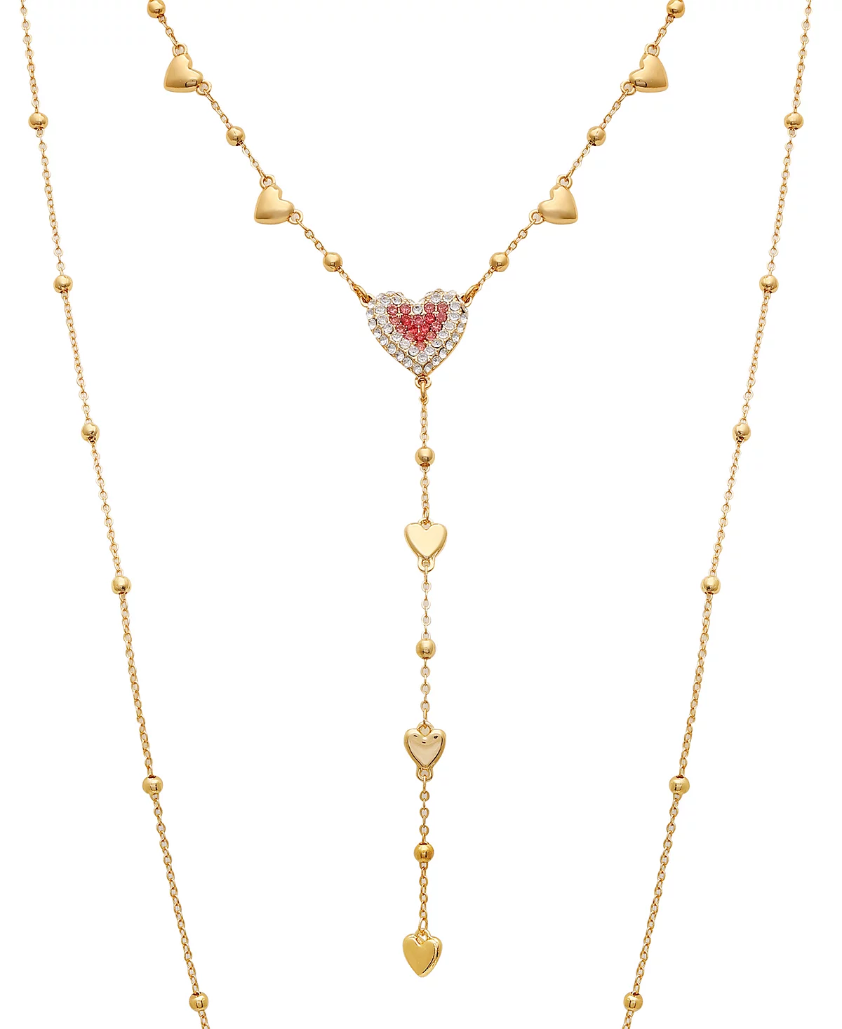 GUESS Gold-Tone Crystal Heart Layered Necklace 2990₽