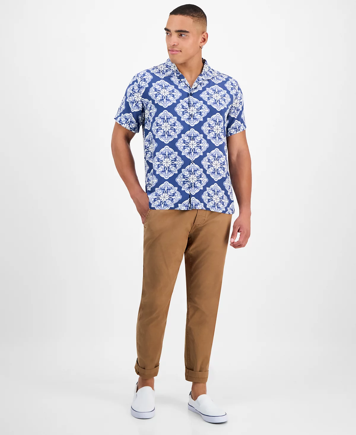 Sun Stone Mens Larsen Medallion Shirt Exclusively at Macys 6090₽