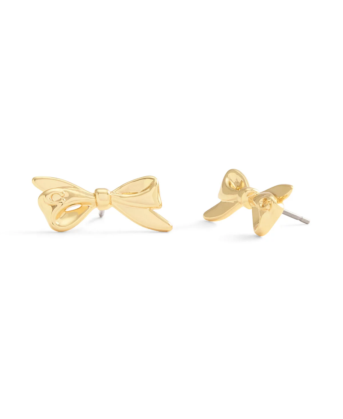 COACH Gold Signature Mini Bow Stud Earrings 8590₽