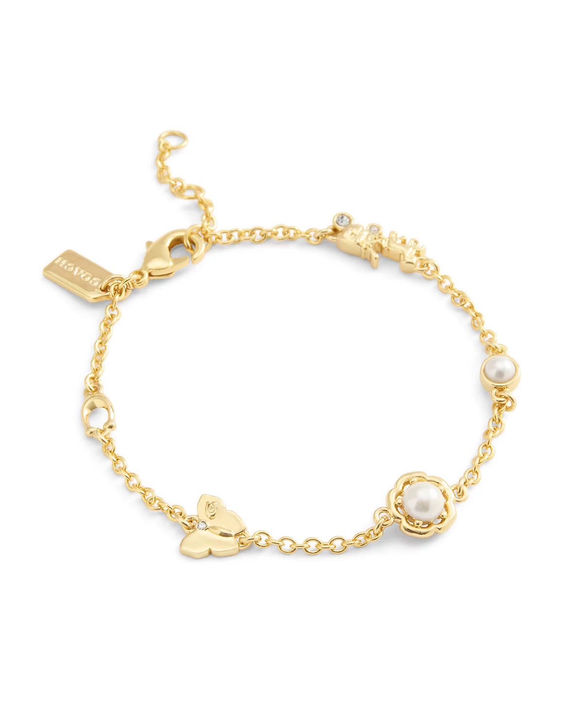 COACH Signature Faux Cultivated Pearl Tea Rose Bracelet 23790₽