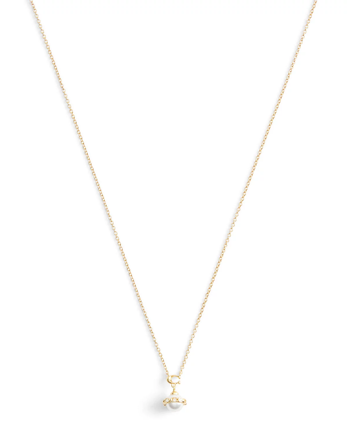 COACH Faux Stone Signature Cultivated Pearl Orb Pendant Necklace 18090₽