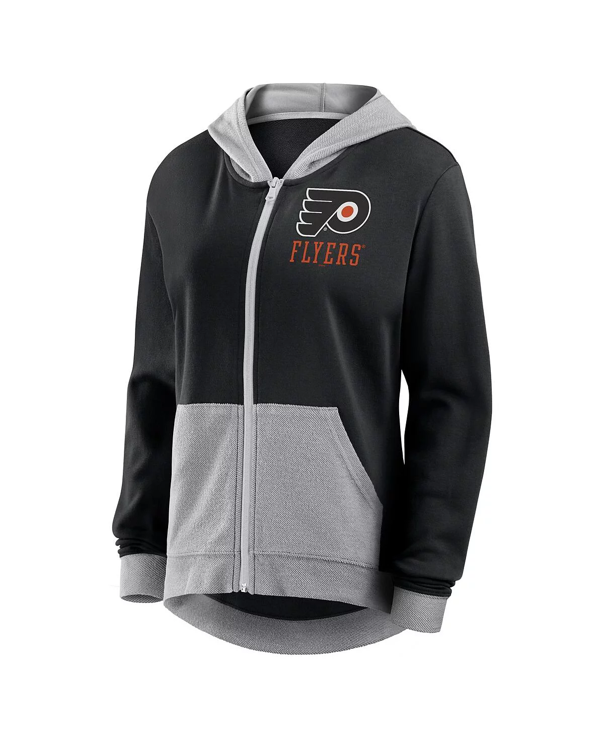 Logo Athletic Womens Black Philadelphia Flyers Hit It French Terry Full-Zip Hoodie 14290₽