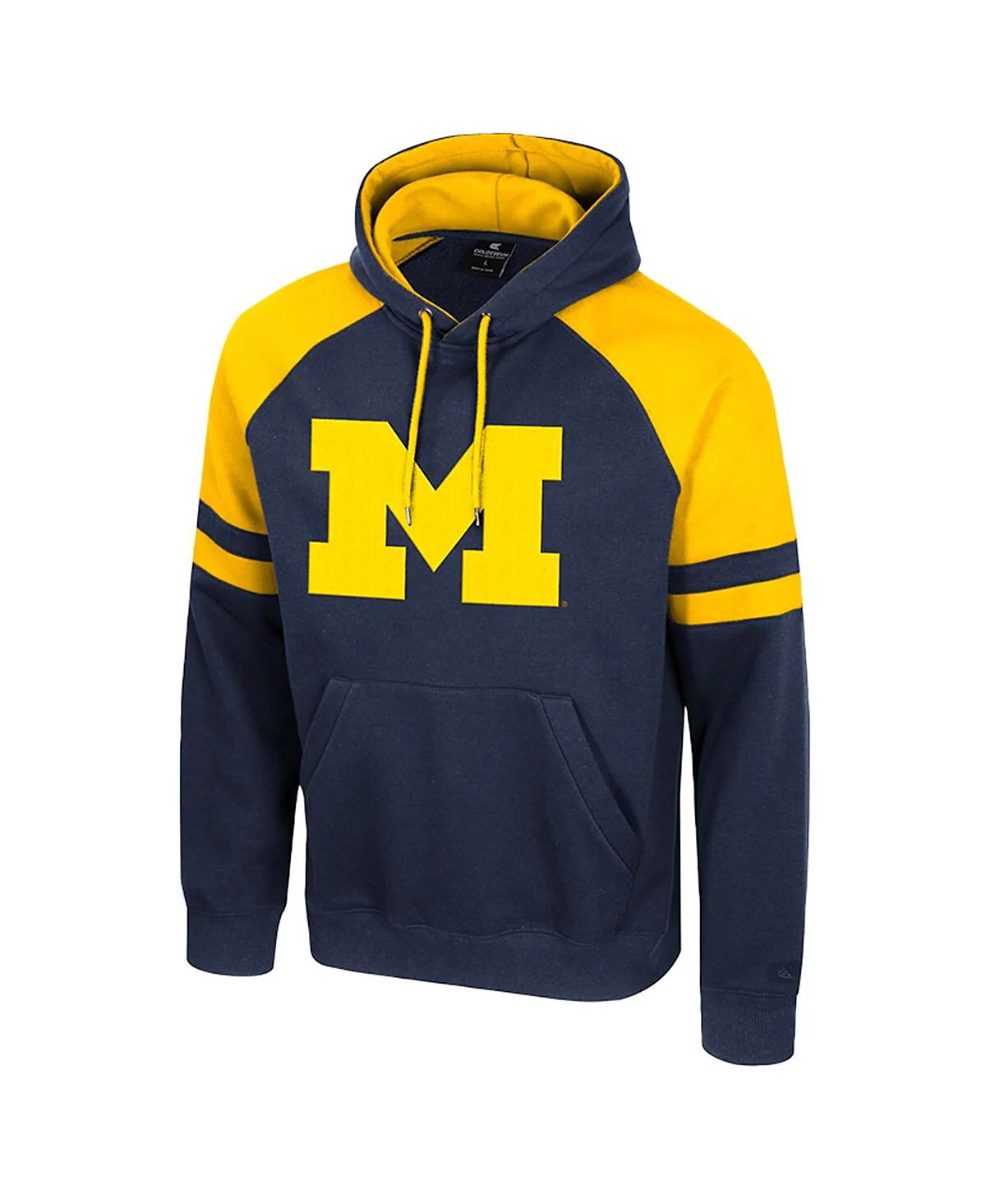 Colosseum Mens Navy Michigan Wolverines Todd Raglan Pullover Hoodie 11390₽
