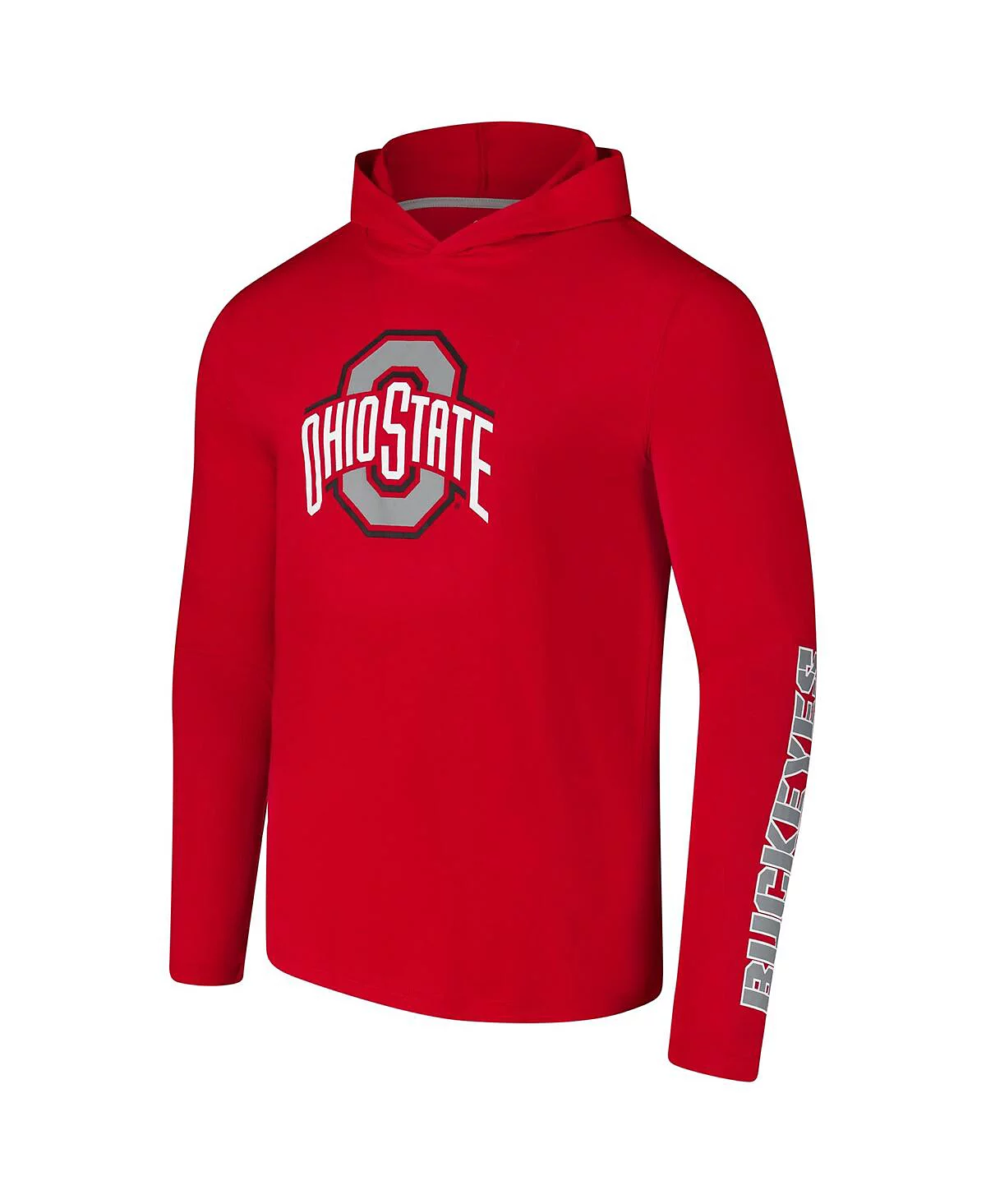 Colosseum Mens Scarlet Ohio State Buckeyes Logo Lockup Active Blend Long Sleeve T-Shirt Hoodie 8590₽