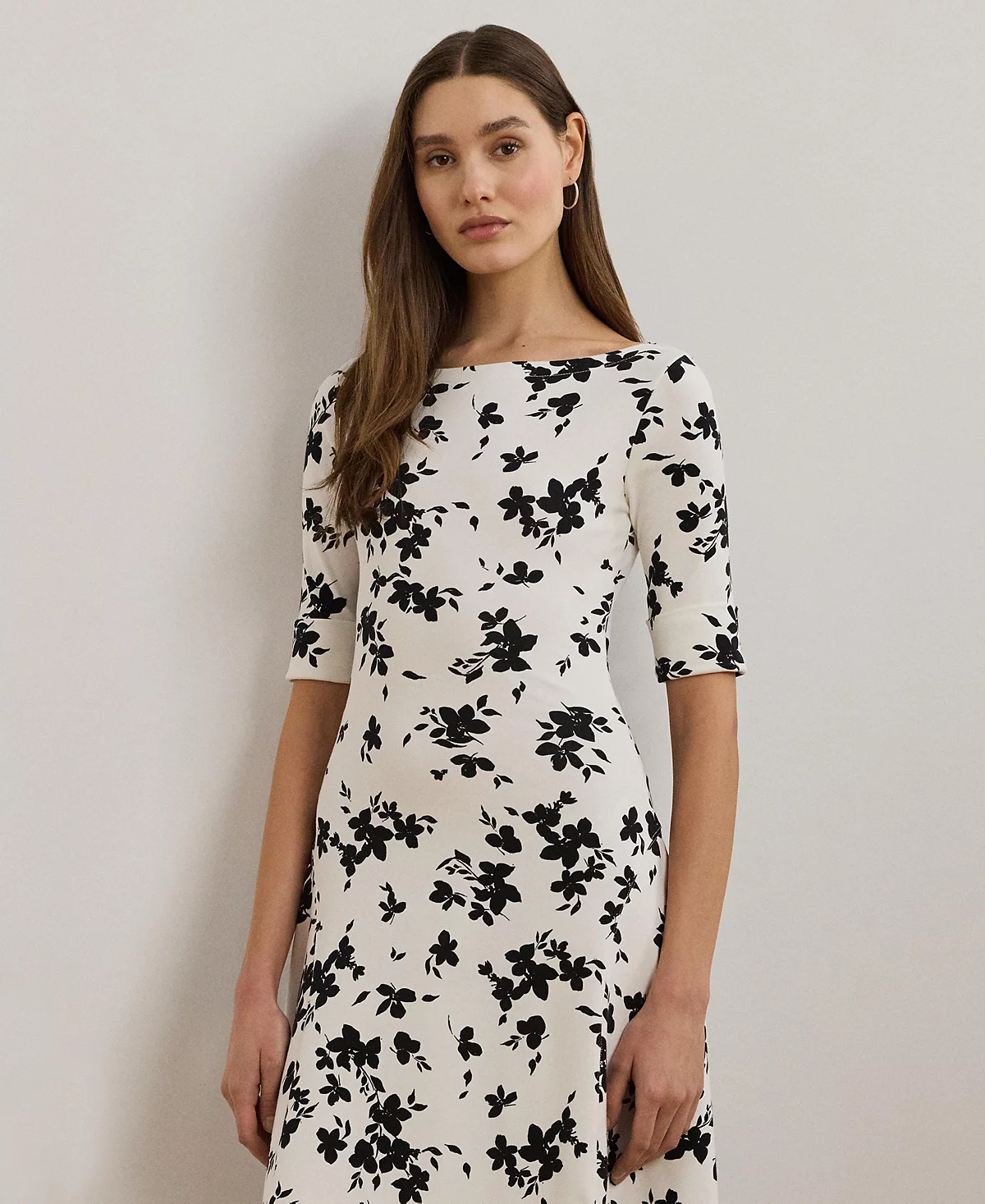 Lauren Ralph Lauren Women's Floral Stretch Cotton Midi Dress