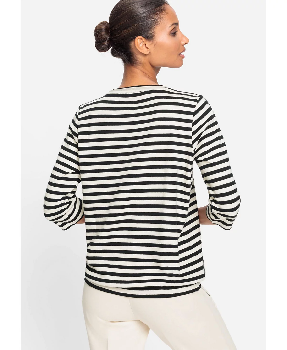 Olsen Stripe and Foil Print Jersey Top 28390₽