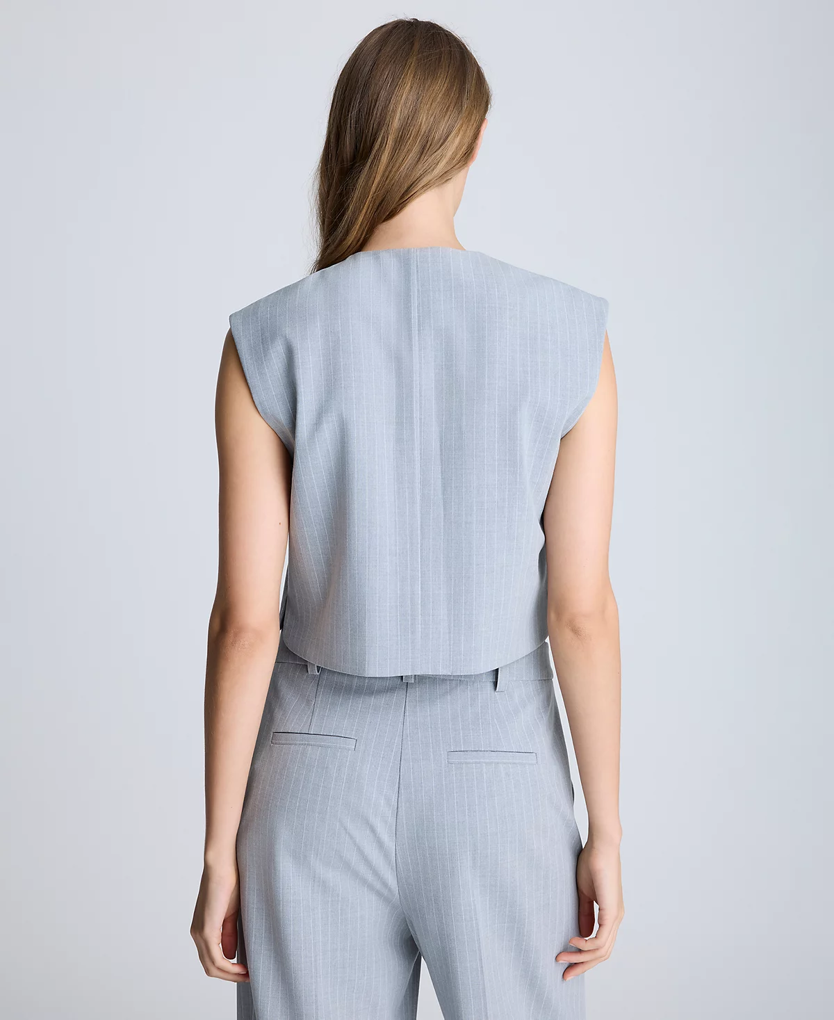 Kenneth Cole Women's Pinstripe Four-Button Boxy Vest