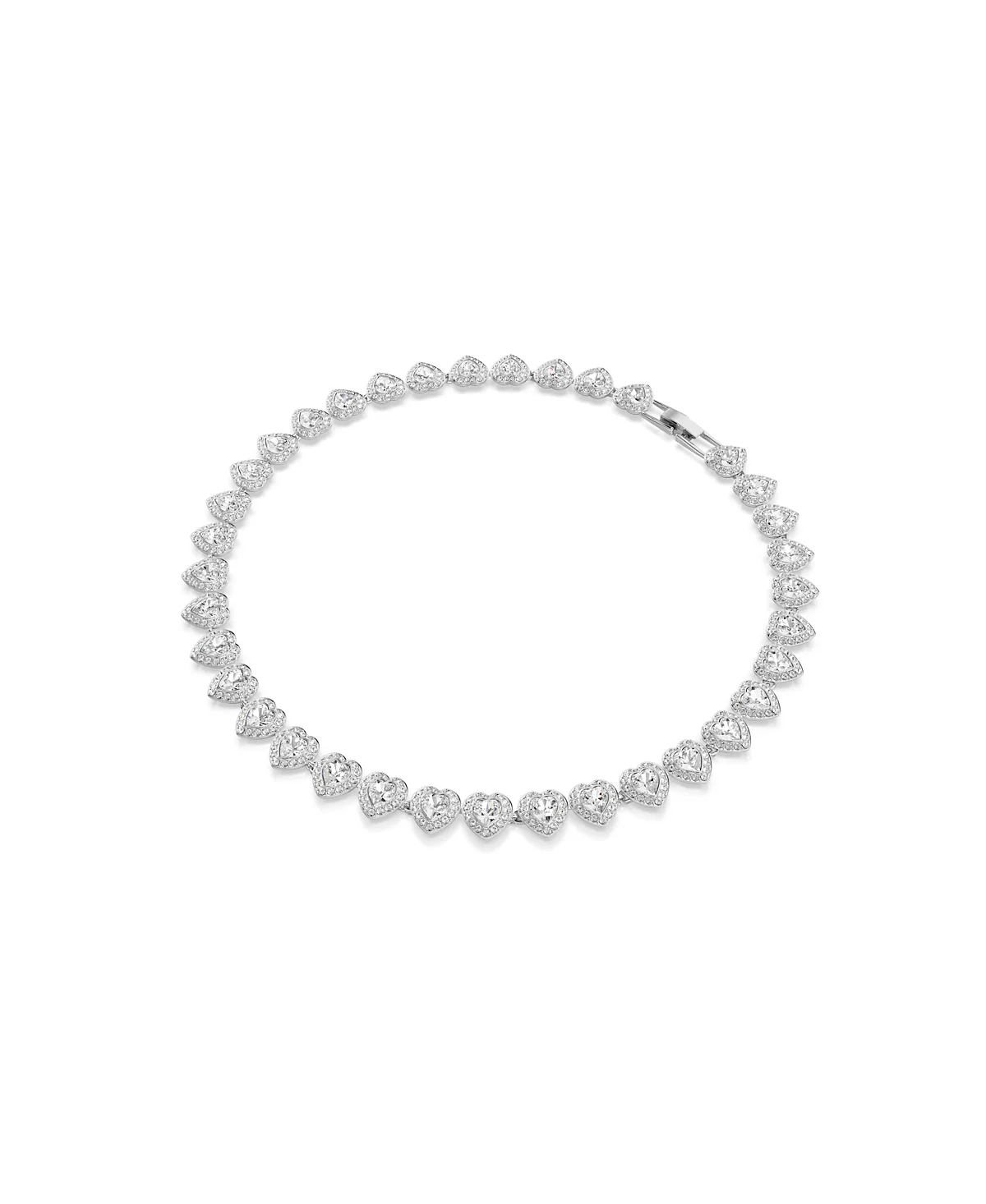 Теннисное ожерелье Swarovski Ariana Grande x Swarovski® смешанной огранки в виде сердца с белым родиевым покрытием