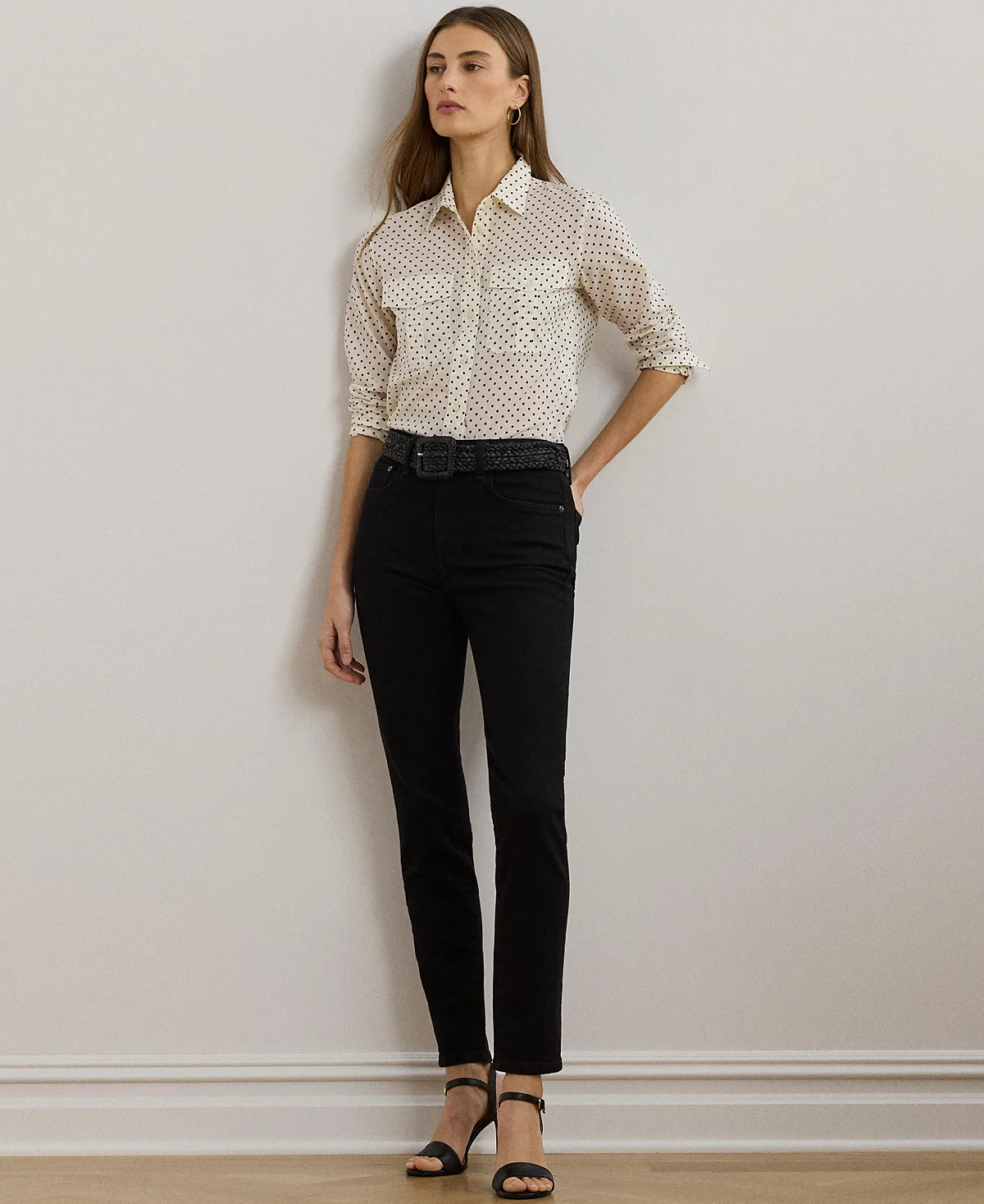 Lauren Ralph Lauren Women's Classic-Fit Polka-Dot Cotton Voile Shirt