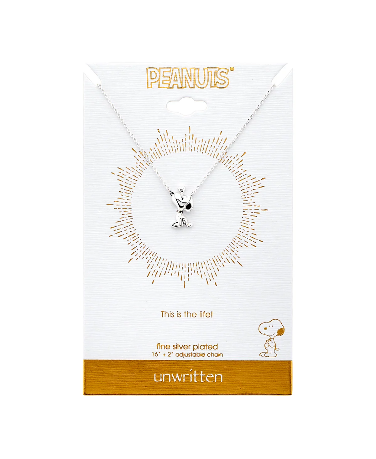 Unwritten Peanuts Snoopy Necklace in Silver Plate 3890₽