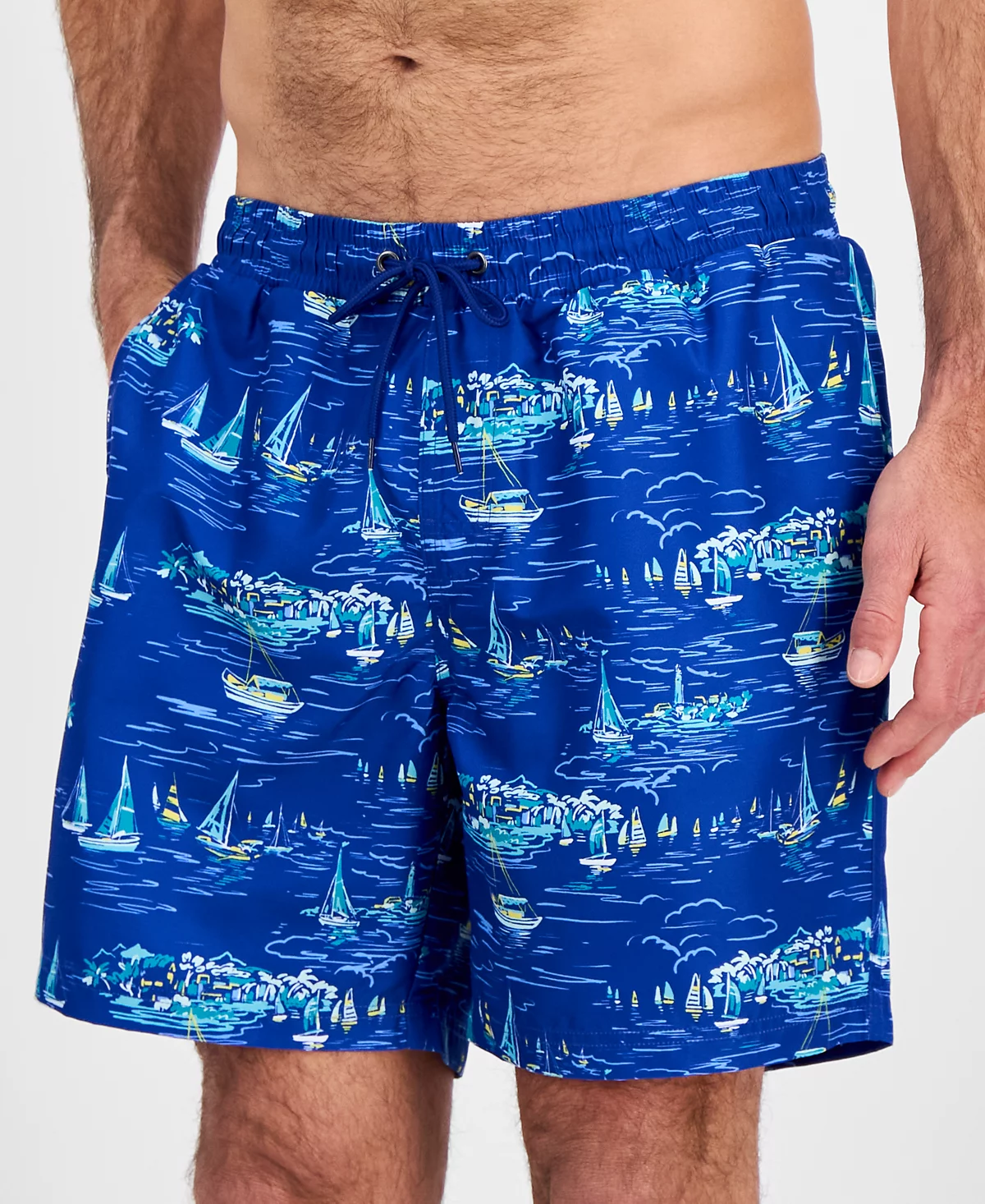 Club Room Mens Sailboat Graphic Swim Trunks Exclusively at Macys 2890₽