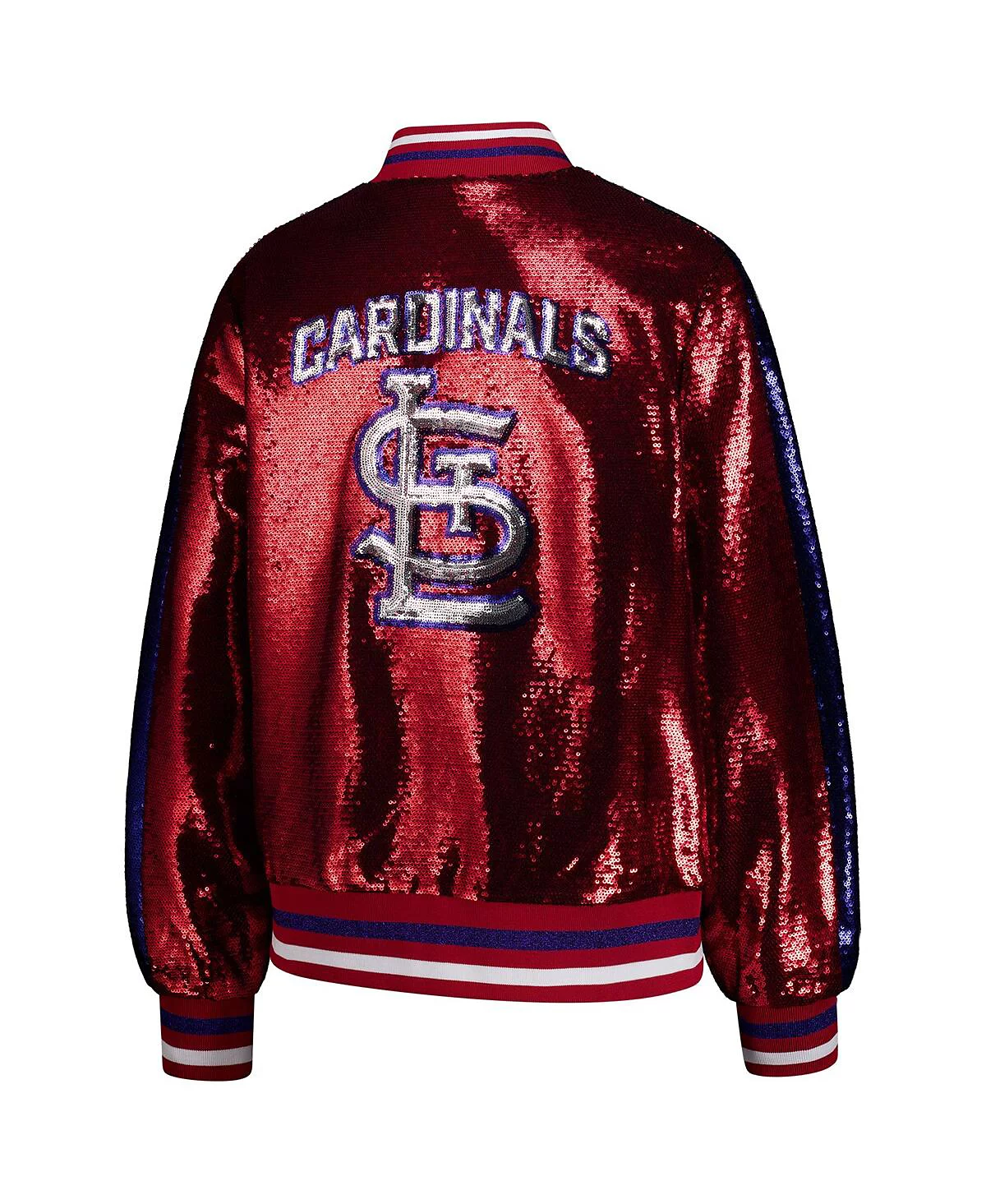 The Wild Collective Women's Red St. Louis Cardinals Sequin Full-Zip Bomber Jacket