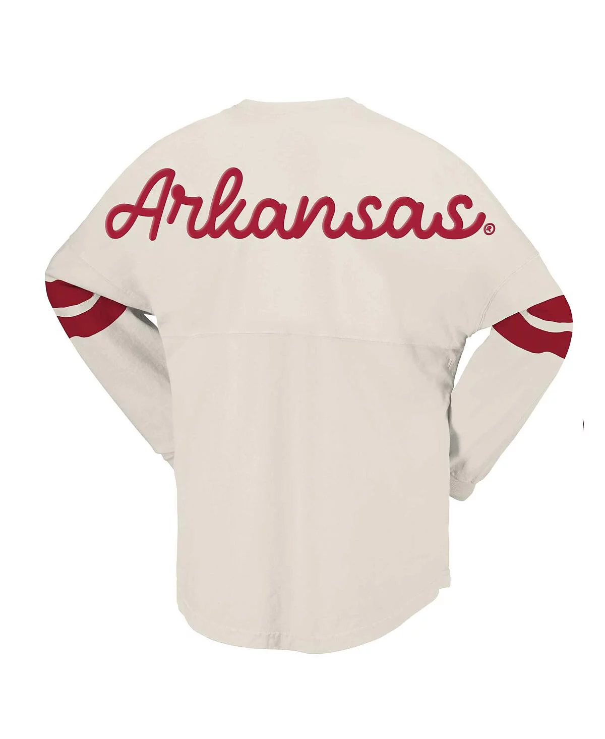 Spirit Jersey Womens Cream Arkansas Razorbacks Oversized T-Shirt 16190₽