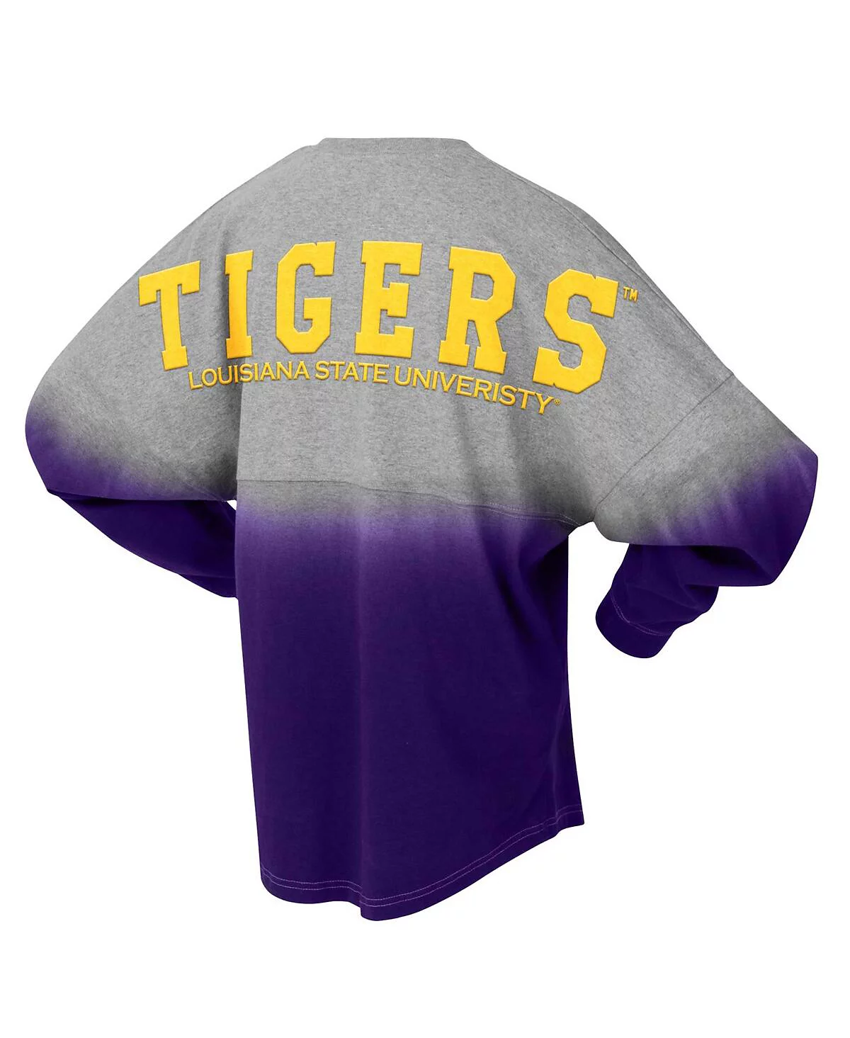Spirit Jersey Mens and Womens PurpleGray LSU Tigers Ombre Long Sleeve T-Shirt 14290₽