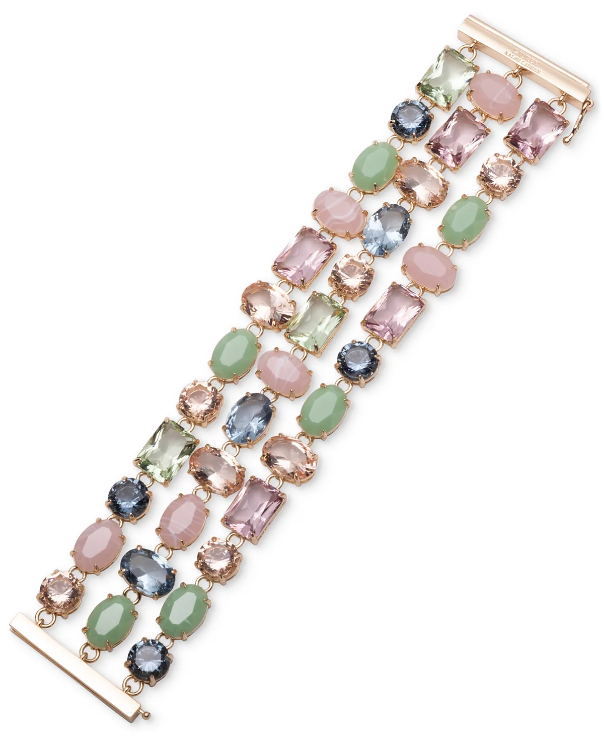 Lauren Ralph Lauren Gold-Tone Multi Stone Three Row Flex Bracelet 28590₽