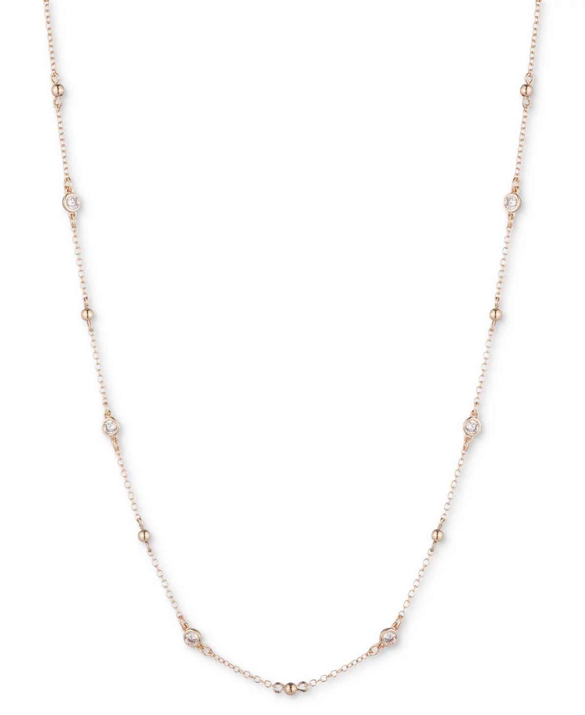 Lauren Ralph Lauren Gold-Tone Cubic Zirconia Bezel Collar Necklace 16 3 extender 5490₽