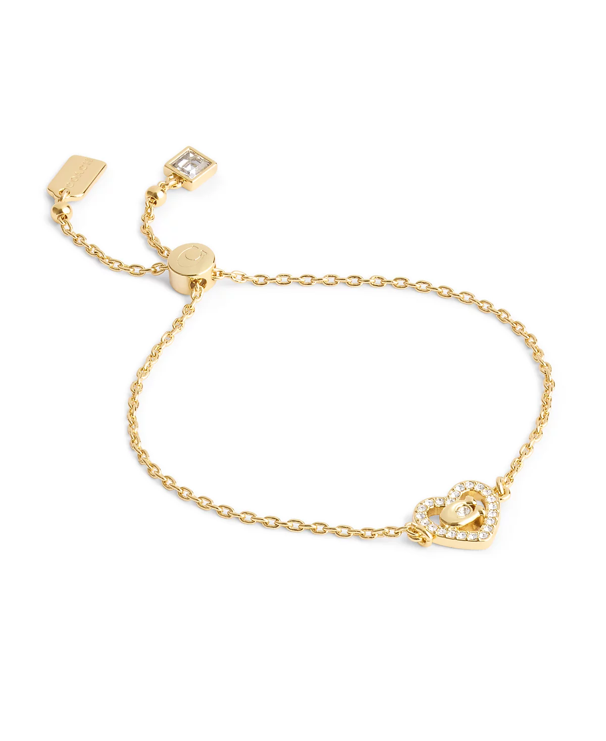 COACH Faux Stone Signature C Pav Heart Slider Bracelet 11290₽