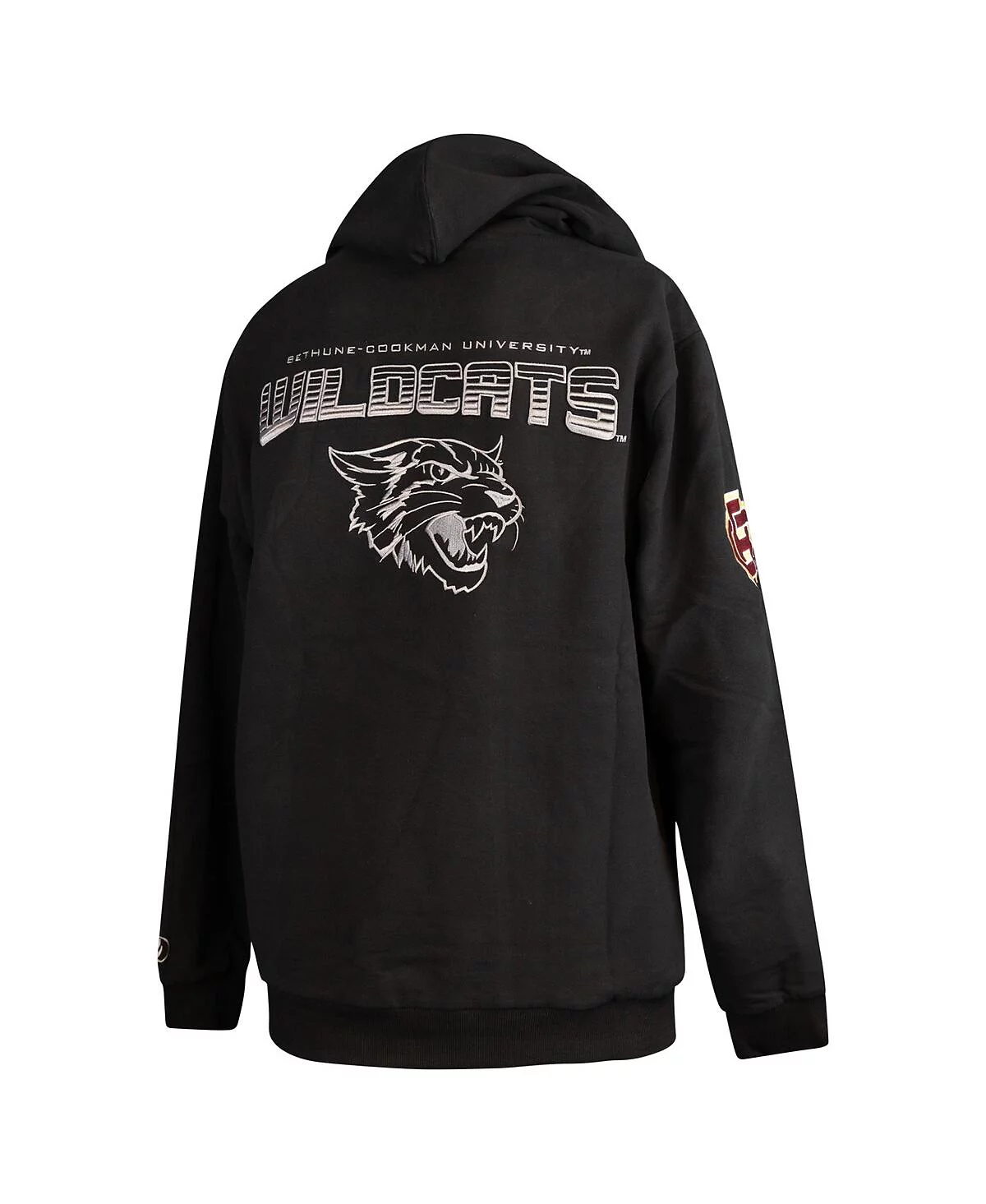 FISLL Men's Black Bethune-Cookman Wildcats Puff Print Sliced Pullover Hoodie