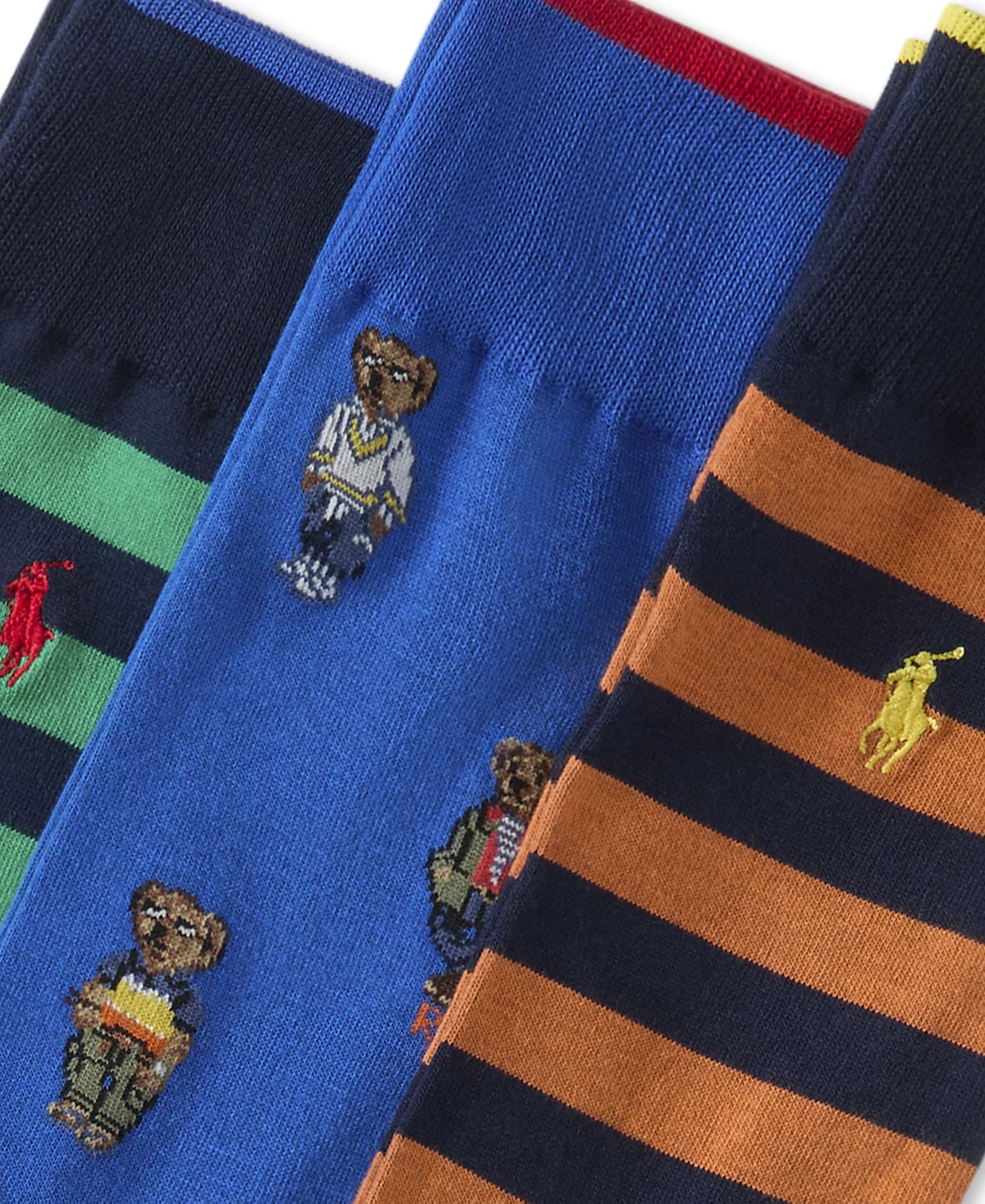 Polo Ralph Lauren Men's Mini Bear & Stripe Socks Gift Box 