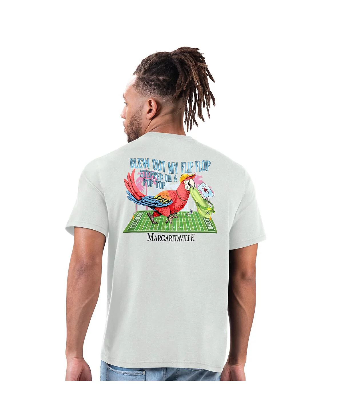 Margaritaville Men's Gray Kansas City Chiefs Flip Flop T-Shirt