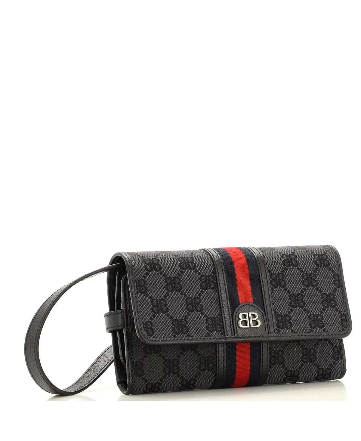 Pre-Owned Balenciaga x Gucci The Hacker Wallet on Strap BB Coated Canvas 127790₽