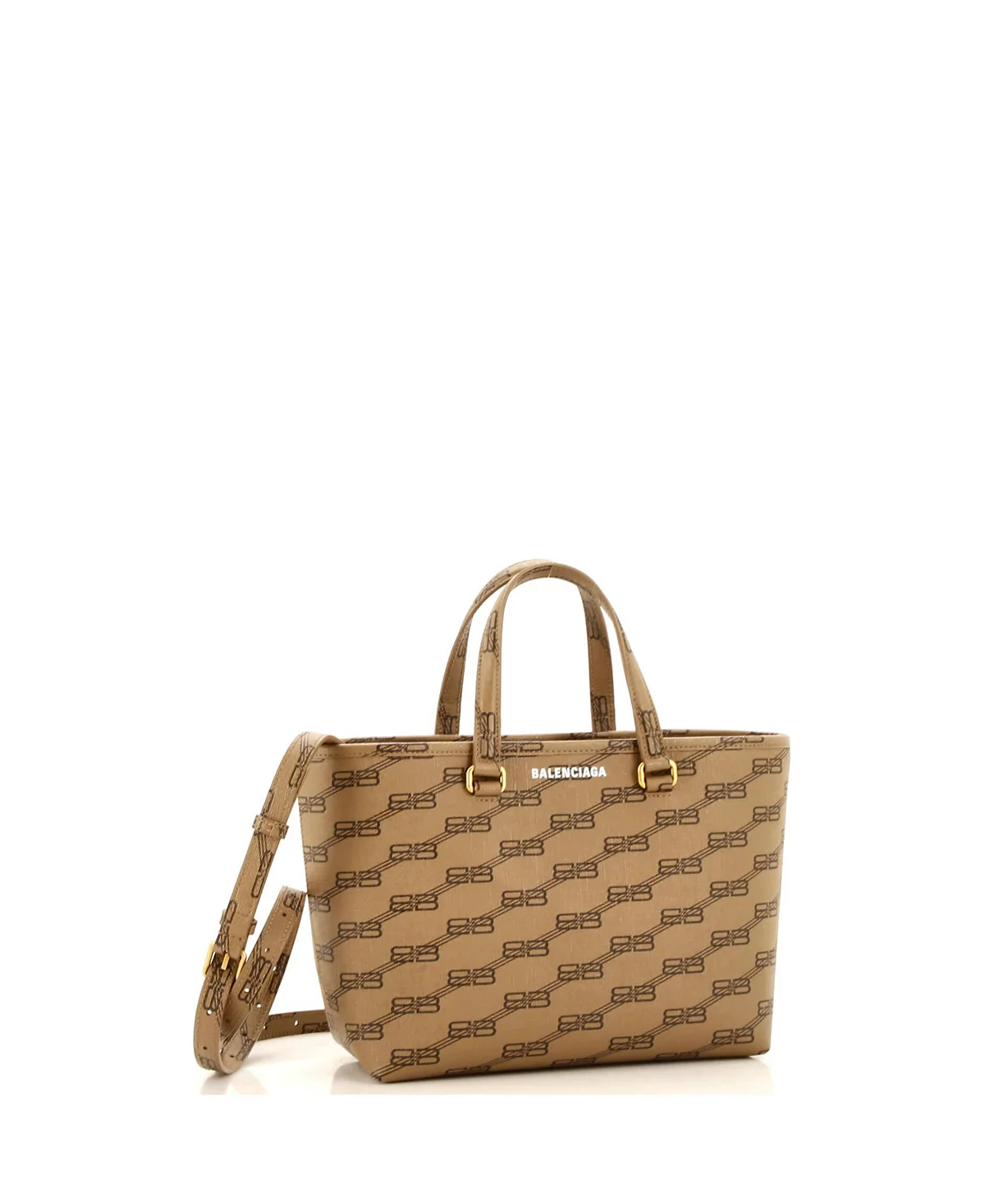 Pre-Owned Balenciaga Small Signature East-West Shopper Tote BB Monogram Coated Canvas 114090₽