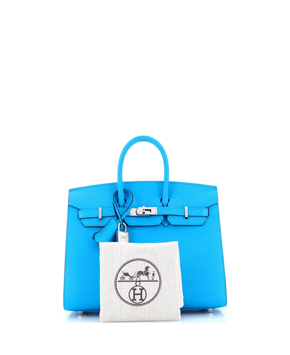 Pre-Owned HERMÉS Birkin 25 Handbag Blue Epsom with Palladium Hardware
