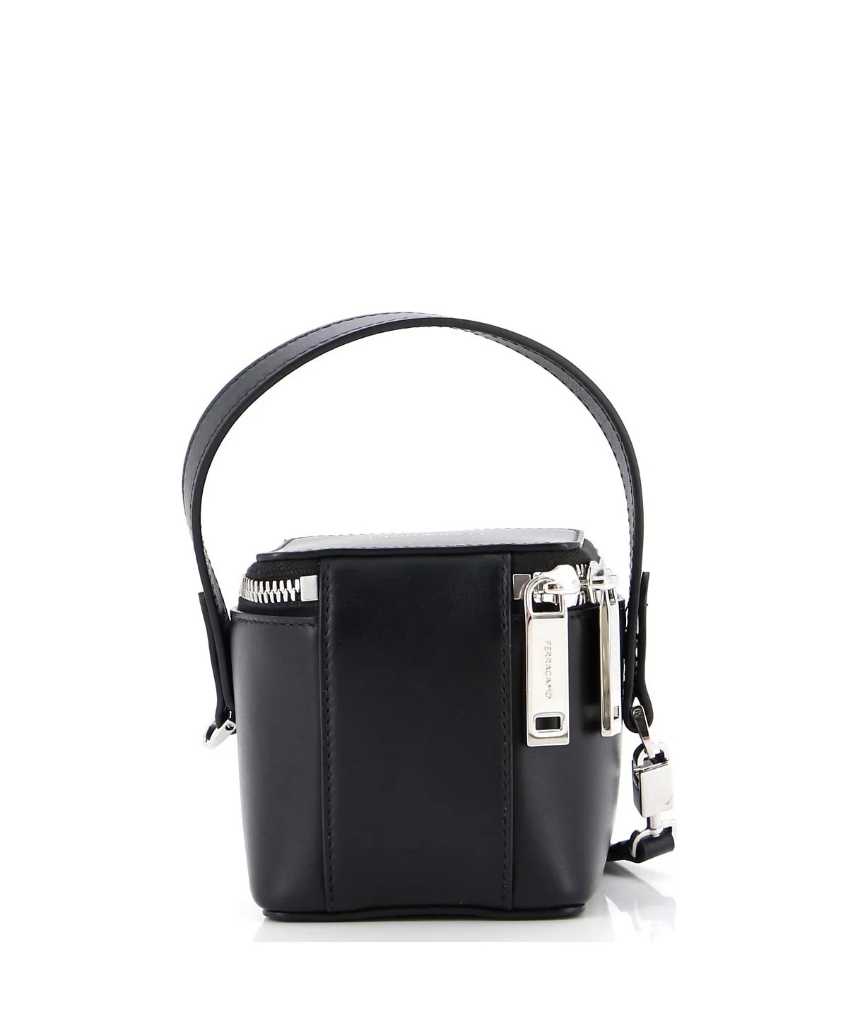 Pre-Owned Salvatore Ferragamo Micro Gancicni Top Handle Vanity Case Leather 102690₽