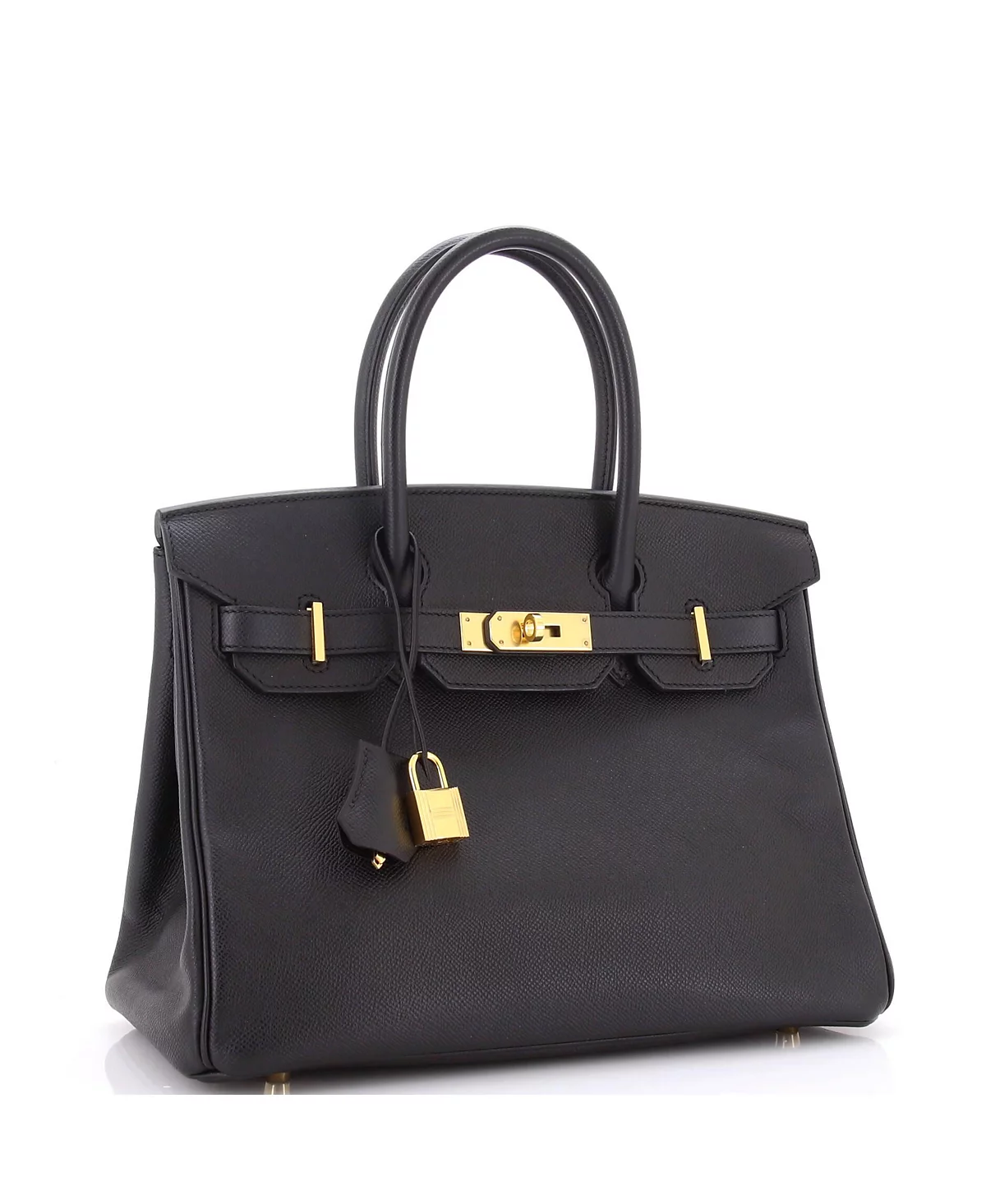 Pre-Owned HERMS Birkin 30 Handbag Black Epsom with Gold Hardware 3926690₽