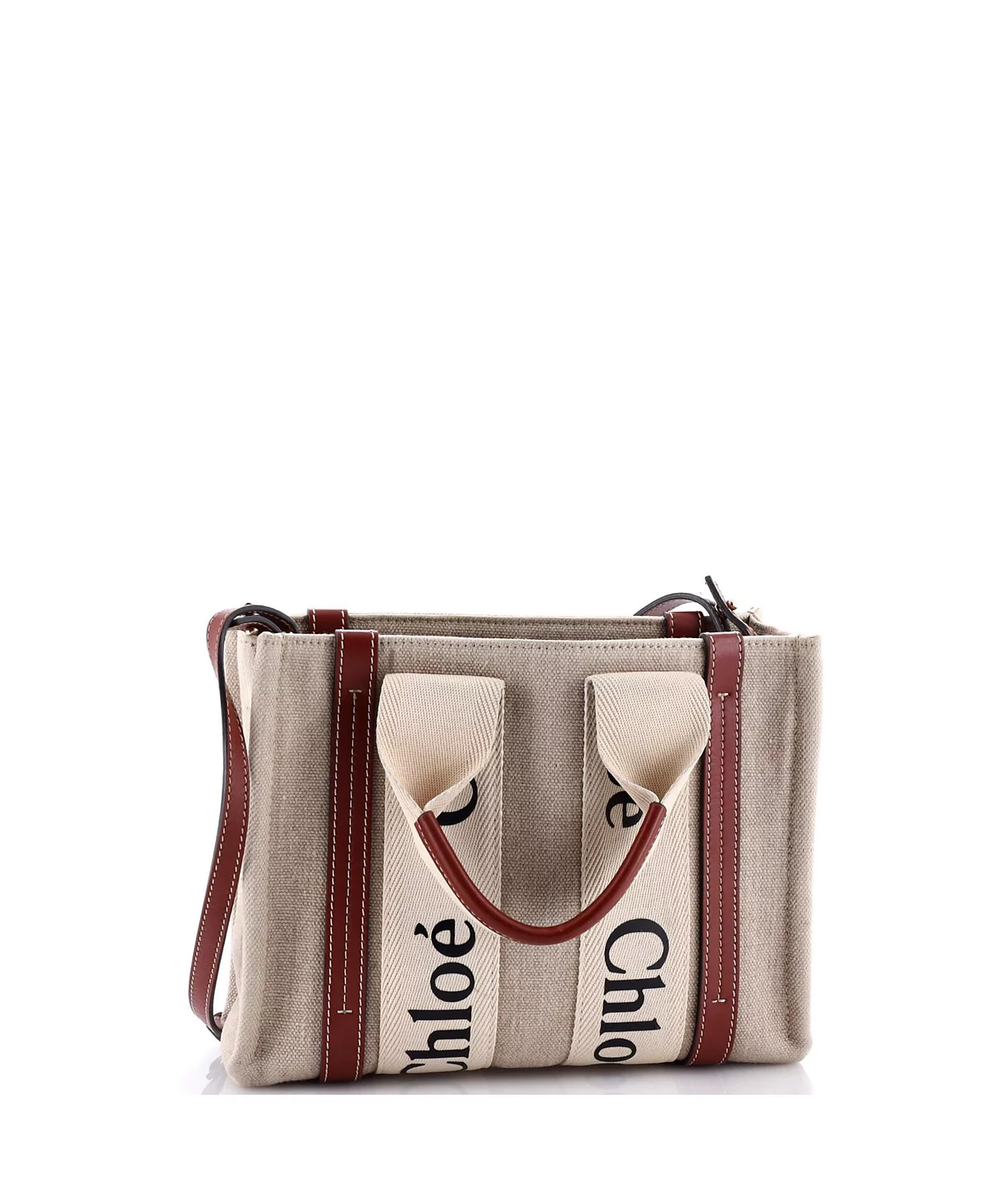 Pre-Owned Chloe Small Woody Convertible Tote Canvas with Leather 127490₽