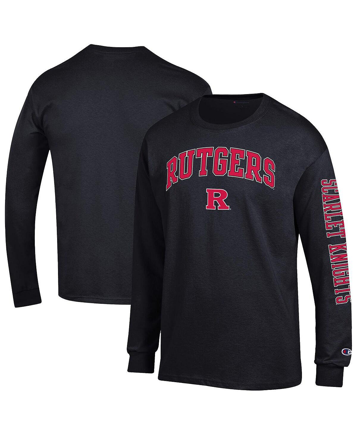 Мужская черная футболка с длинным рукавом Rutgers Scarlet Knights Arch Over Logo 2 black