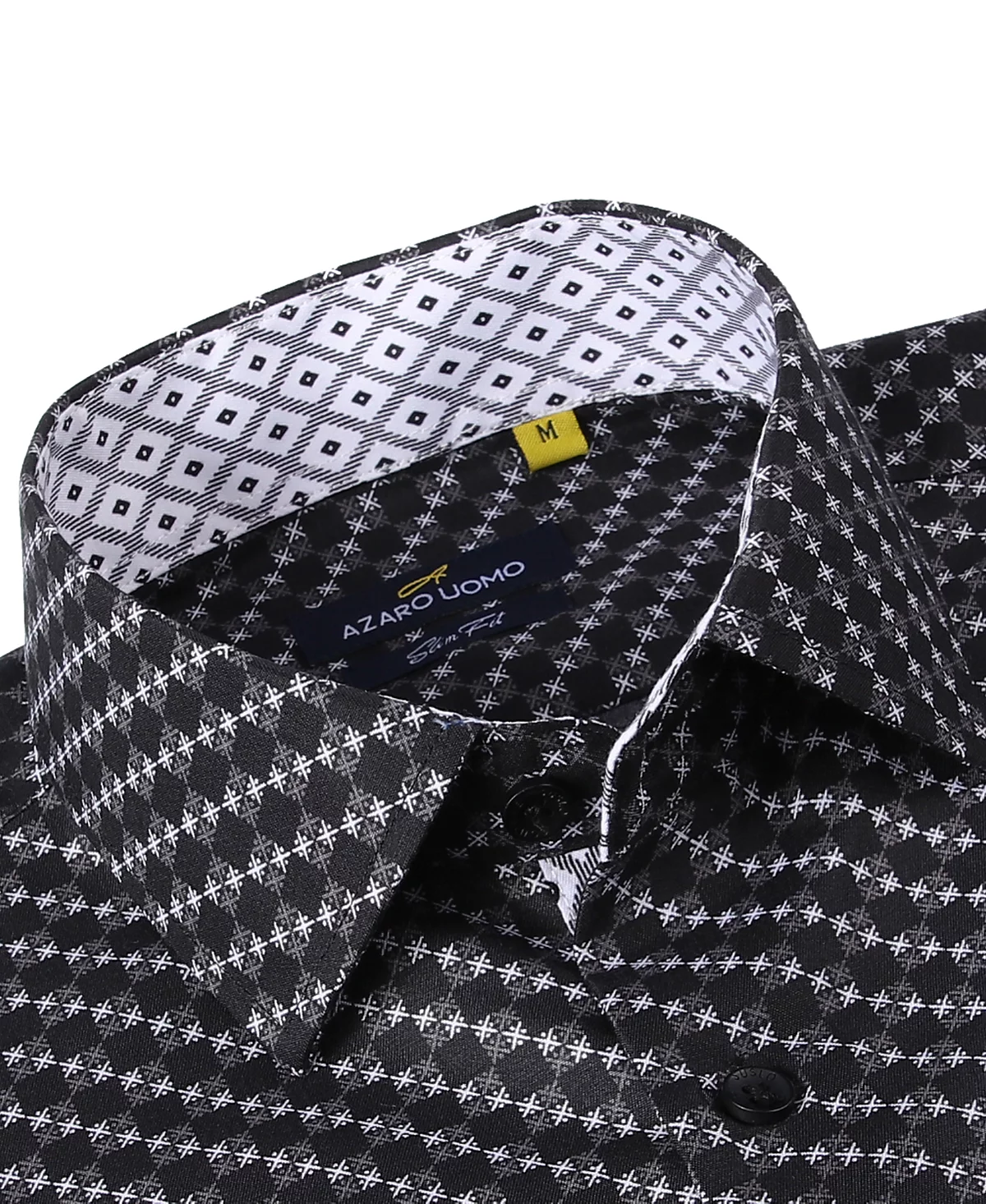 Men's Business Geometric Long Sleeve Button Down Shirt