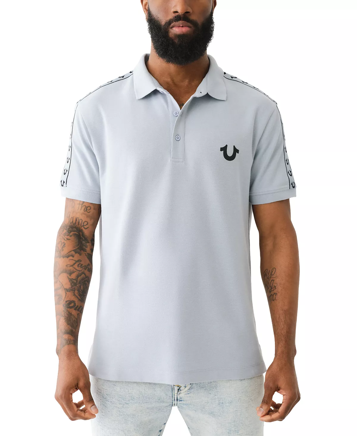 Мужская рубашка поло из дамасской ткани с коротким рукавом 8990₽