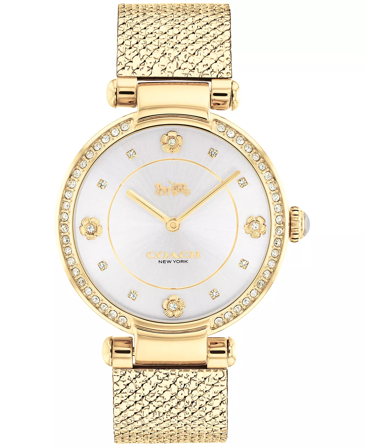  Женские часы с сетчатым браслетом Cary Gold-tone 34 мм