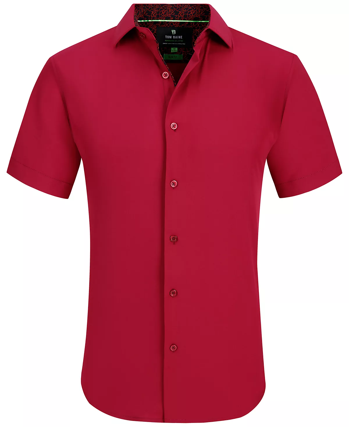 Мужская приталенная рубашка на пуговицах с коротким рукавом Performance Down