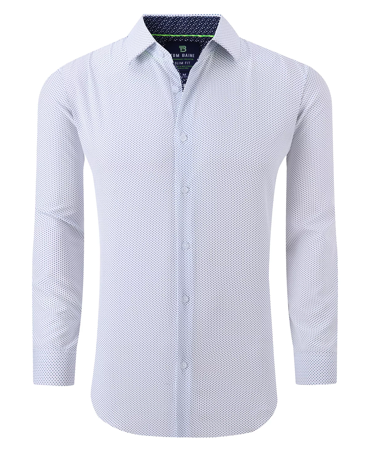 Mens Slim Fit Performance Long Sleeve Geometric Dress Shirt 11290₽