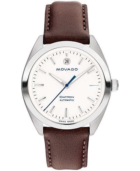  Мужские часы Heritage Datron Swiss Automatic Chocolate с ремешком из натуральной кожи 40 мм brown