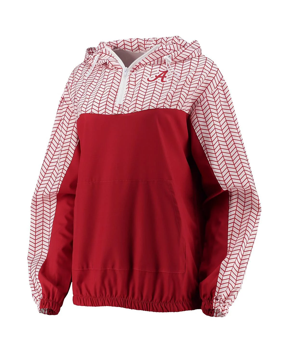 Womens ZooZatz Crimson Alabama Crimson Tide Chevron Swishy Quarter-Zip Hoodie Jacket 9890₽
