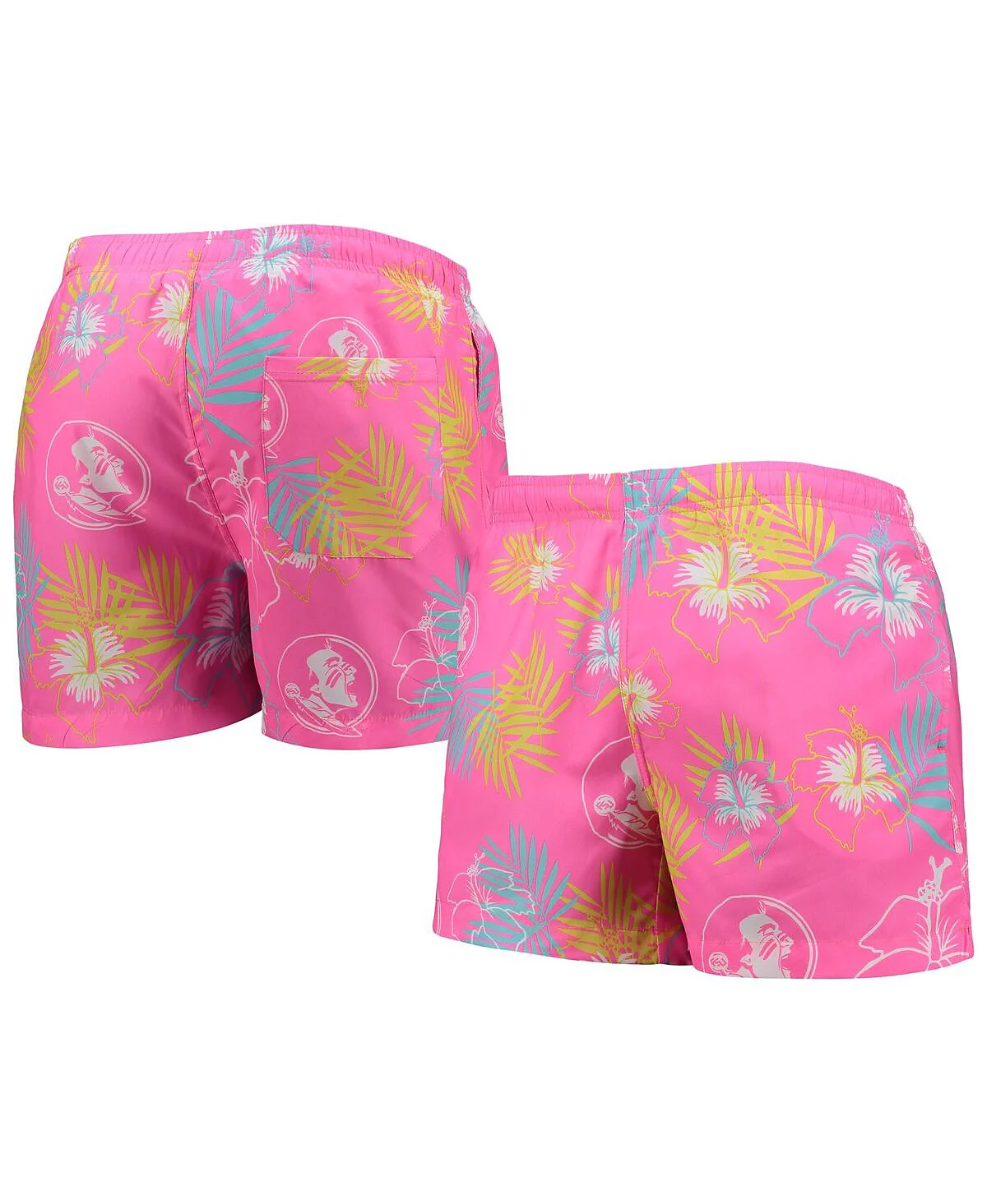 Mens FOCO Pink Florida State Seminoles Neon Floral Swim Trunks 6990₽