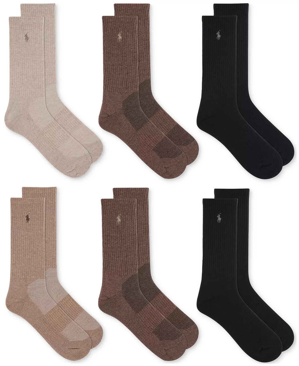  Мужские носки 6-Pk. Носки Performance Sport Crew 