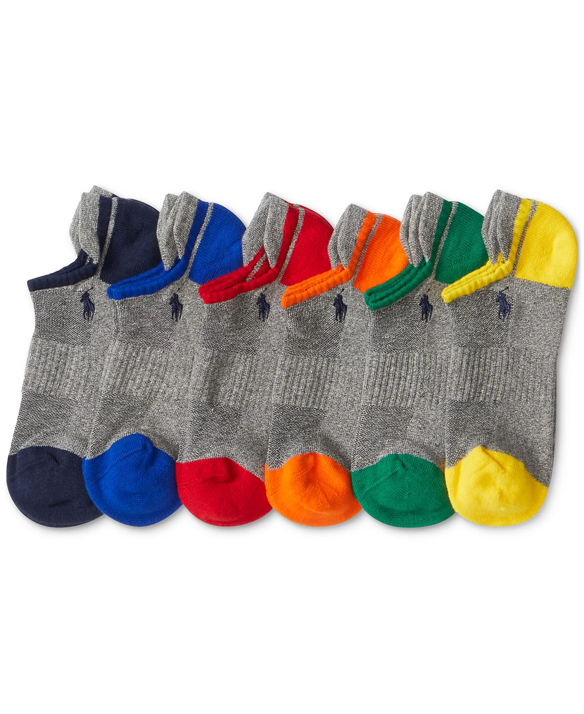 Мужские носки Polo Ralph Lauren, 6-Pk. Носки с глубоким вырезом на пятке и цветным носком.