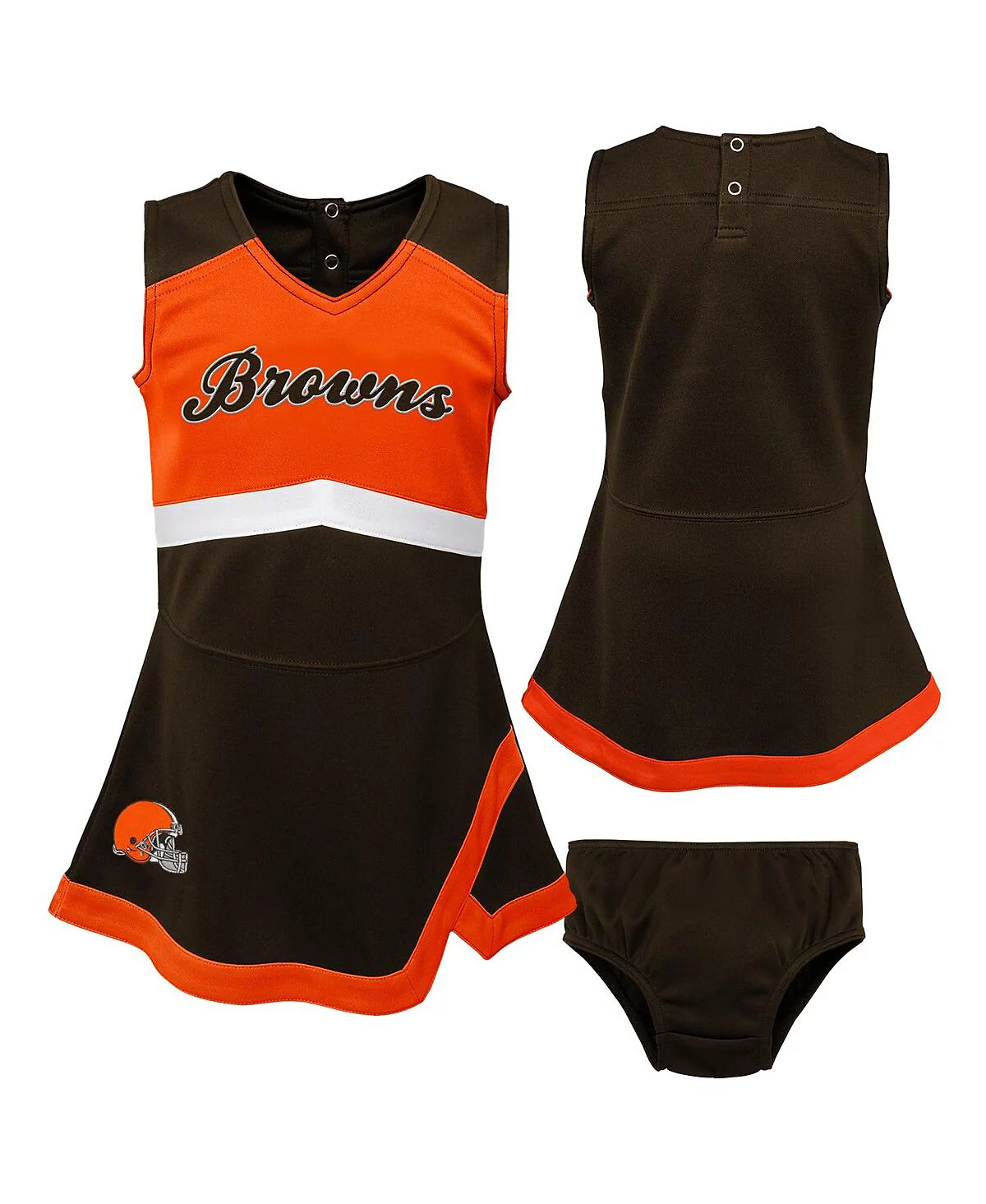 Infant Girls Brown Orange Cleveland Browns Cheer Captain Jumper Dress 4790₽